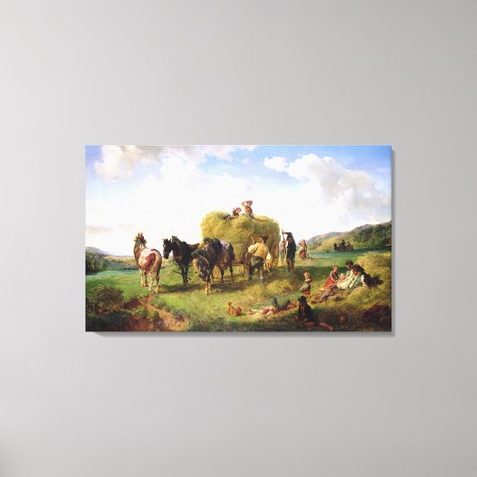 The Hay Harvest, 1869 Canvas Afdruk (Voorkant)