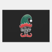 The Hboze Elf Family Matching Group Kerstmis Inpakpapier Vel (Voorkant)
