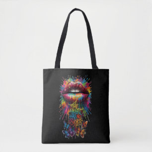 The Heart Has No Sides Regenboog Druipende Lippen Draagtas