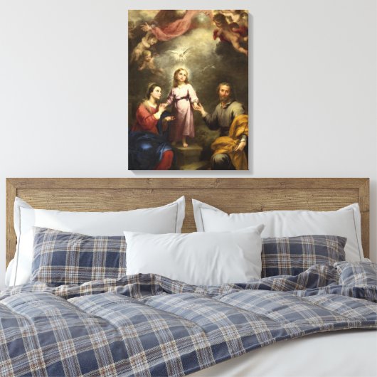 The Heavenly and Earthly Trinities by Murillo Canvas Afdruk (Insitu (Slaapkamer))