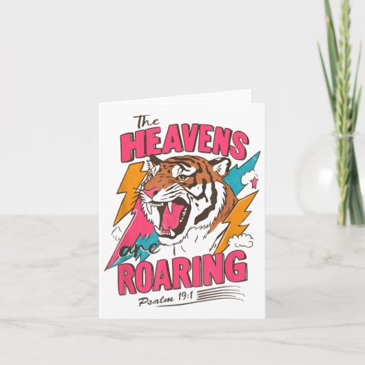 The Heavens Are Roaring Psalm 19_1, Retro Tiger Gr Kaart (Voorkant)