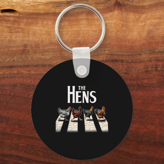 The Hens Retro Chicken Men Kids Women Funny Chicke Sleutelhanger (Voorkant)