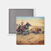 The Herd Quitter (door C.M. Russell, ca. 1897) Magneet (Voorkant / Achterkant)