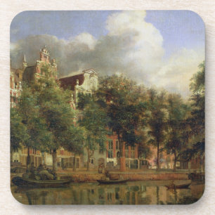 The Herengracht, Amsterdam (olie op het paneel) Onderzetter