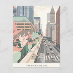 The High Line NYC Pastel Kunst Briefkaart