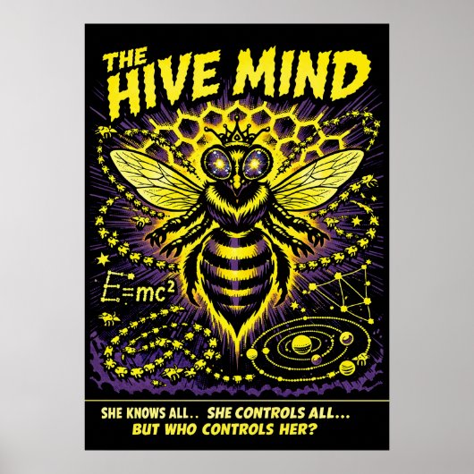 The Hive Mind Sci-Fi Queen Bee Art Poster (Voorkant)