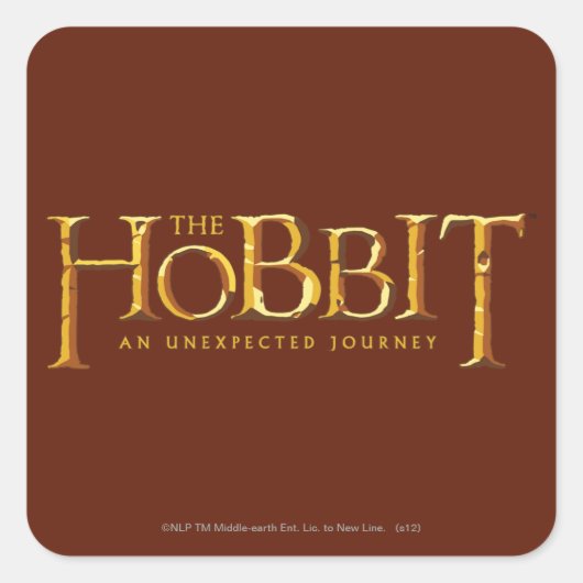 The Hobbit Logo Gold Vierkante Sticker (Voorkant)
