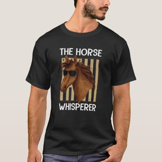 The Horse Whisperer USA Flag Funny Horse Lover T-shirt (Voorkant)
