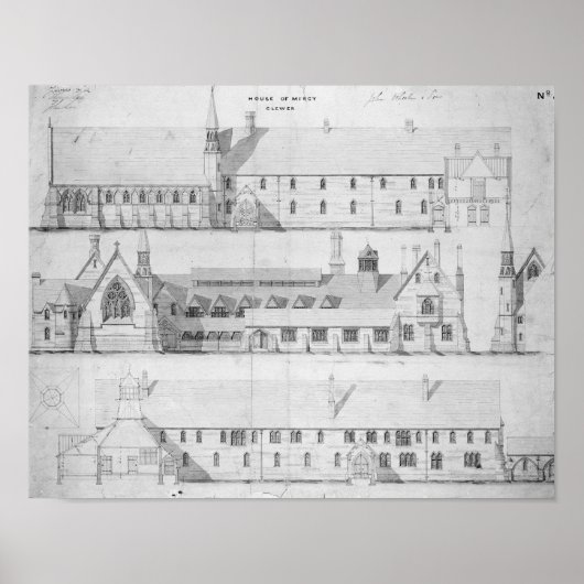 The House of Mercy, Clewer, c.1853 Poster (Voorkant)