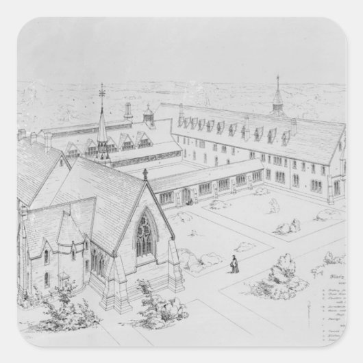 The House of Mercy, Clewer Vierkante Sticker (Voorkant)