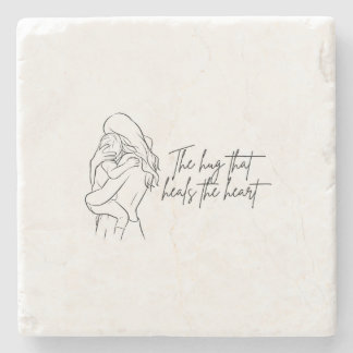 The Hug That Heals the Heart Stone Coaster  Stenen Onderzetter