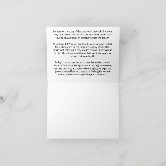 The Human Canaries Already Know Bedankkaart (Binnen)