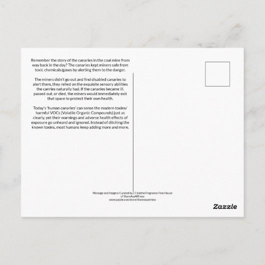 The Human Canaries Already Know Briefkaart (Achterkant)