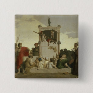 The Human Comedy, c.1852 Vierkante Button 5,1 Cm