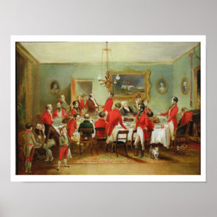 The Hunt Breakfast, Bachelor's Hall, 1836 (olie op Poster