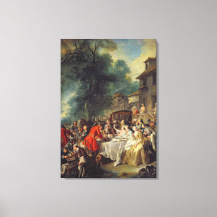 The Hunt Lunch, 1737 Canvas Afdruk