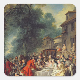 The Hunt Lunch, 1737 Vierkante Sticker
