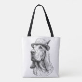 The Hunter: Marble Dog Sculpture Pet Tote Bag (Dos)