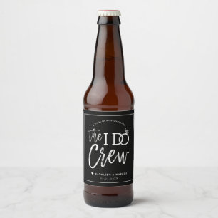 The I Do Crew Trouwfeest cadeau zwart Bier Etiket