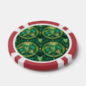 The image shows a poker chip with a vibrant design (Enkel)