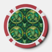 The image shows a poker chip with a vibrant design (Achterkant)