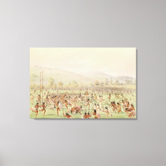 The Indian Ball Game, c.1832 Canvas Afdruk (Voorkant)