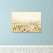 The Indian Ball Game, c.1832 Canvas Afdruk (Insitu (Houten vloer))