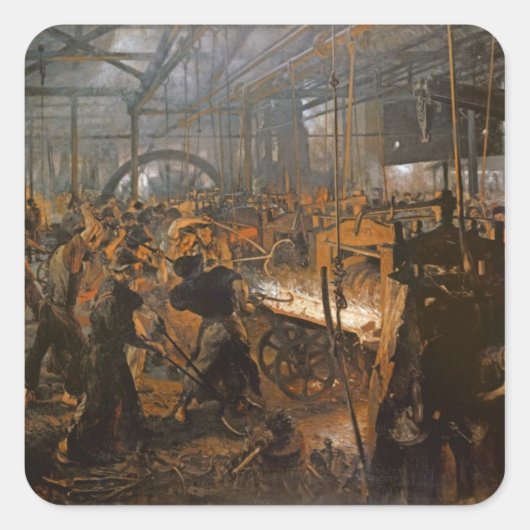 The Iron-Rolling Mill, 1875 Vierkante Sticker (Voorkant)