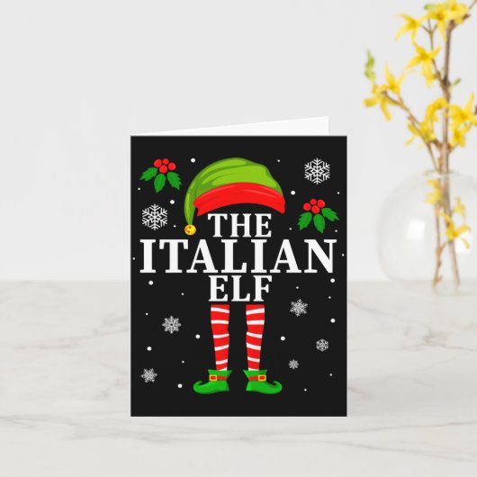 The Italian Elf Family Matching Christmas Pajama L Kaart (Gele Bloem)