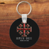 The Jerusalem Cross - ver 1 - Opus Dei - Black Sleutelhanger (Voorkant)