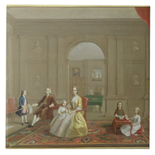 The John Bacon Family, c.1742-43 (olie op canvas) Tegeltje