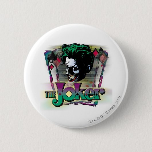 The Joker - Face and Logo Ronde Button 5,7 Cm (Voorkant)