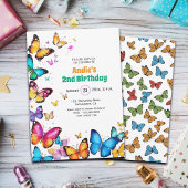 The Joy of Butterflies 2nd Birthday Invitation