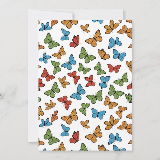 The Joy of Butterflies 2nd Birthday Invitation Kaart (Achterkant)