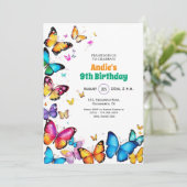 The Joy of Butterflies 9th Birthday Invitation (Debout devant)