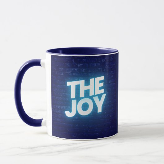 The Joy Typography Wall Brick Pattern Two-Tone Mug (Gauche)