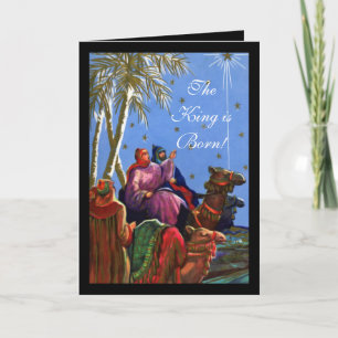 The King is Born Christelijke kerst Kaart w / Vers