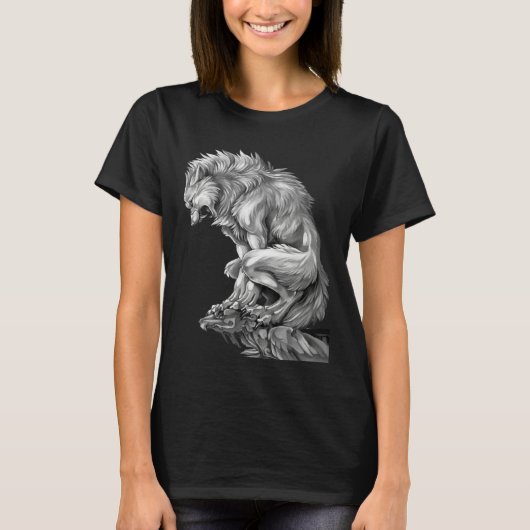 The King of The Werewolf Medieval Wolf Curse Monst T-shirt (Voorkant)