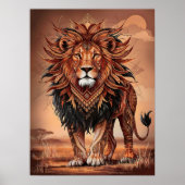 The King's Domain: Tribal Lion Boho Art Poster (Voorkant)