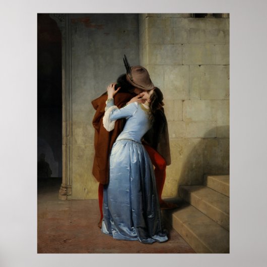 The Kiss (1859) de Francesco Hayez - affiche (Devant)