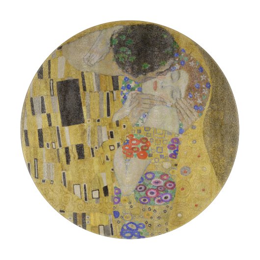 The Kiss, Art Nouveau Oil Painting, Gustav Klimt Snijplank (Voorkant)