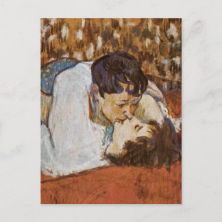 The Kiss - door Henri de Toulouse-Lautrec Briefkaart