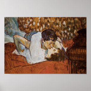 The Kiss - door Henri de Toulouse-Lautrec Poster