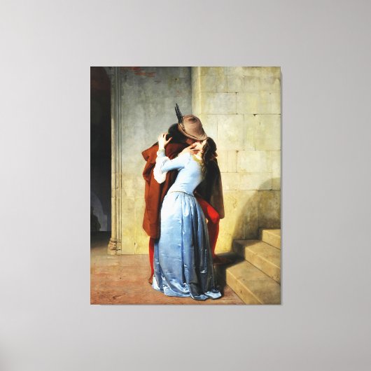 The Kiss - Francesco Hayez Il Bacio Canvas Afdruk (Voorkant)