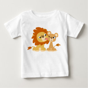 The Kiss : Joli T-shirt Lion Couple Baby Cartoon