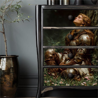 The Knight’s Prayer | Female Warrior in Forest Tissuepapier