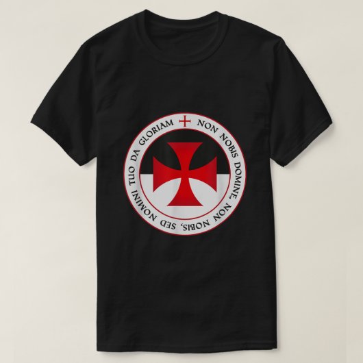 The Knights Templar Cross Christian Crusader Motto T-shirt (Design voorkant)