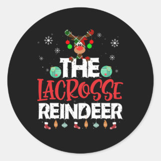The Lacrosse Reindeer Kerstmis Pajama Family Matc Ronde Sticker