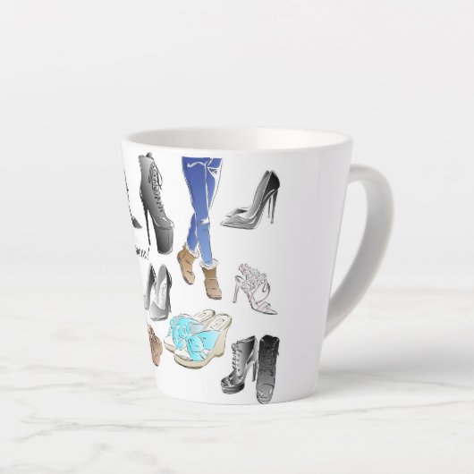 The Ladies Shoes design Latte Mug (Angle droit)