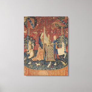 The Lady en de Unicorn: 'Hoorzitting' Canvas Afdruk